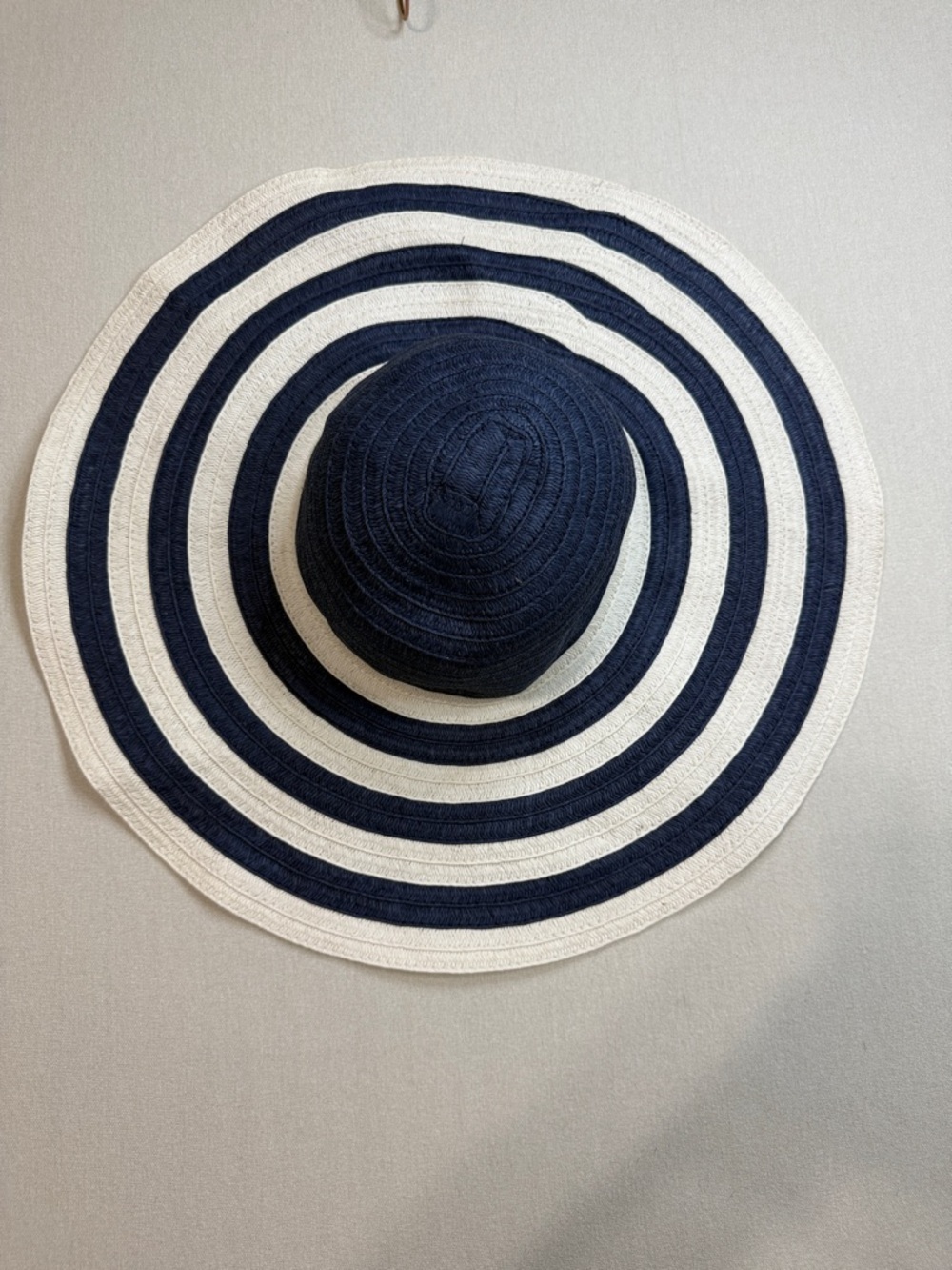 Vera Bradley Navy and White Striped Wide-Brim Sun Hat